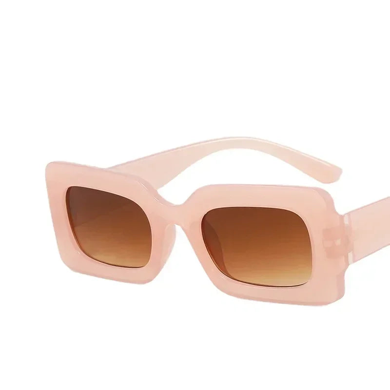 Women's Sunglasses 2025 Fashion Vintage Rectangle Frame Purple Pink Square Glasses Girls Sun Glasses Ladies Eyewear UV400