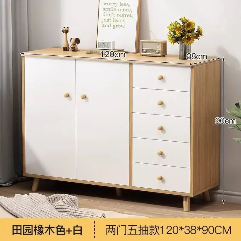 Modern Chest Cabinet Living Room Storage Locker with Drawers Sideboard Buffet Cabinet for Living and Dining Room Indoor Entryway