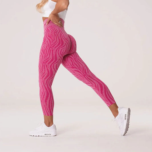 Watercolor Yoga Pants Women Zebra Print Leggings Sexy Push Up Kawaii Yoga Sport Legging Seamless Pattern Workout Leggins