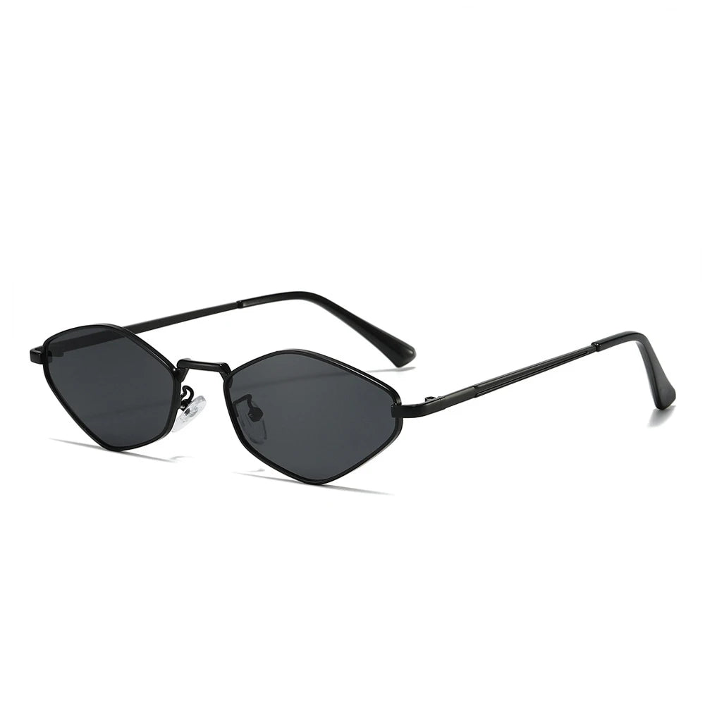 Small Polygonal Sunglasses Women Luxury Brand Steampunk Metal Frame Sun Glasses Ladies  Vintage Rhombus Shades UV400 Eyeglasses