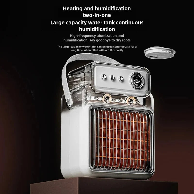2 in 1 Desktop Electric Heater Humidifier Spray heating Fan Heater Air Humidifier Heating Warm Blower Radiator Home Office