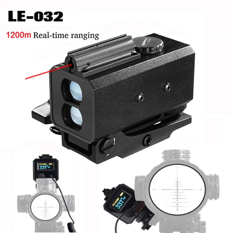 LE-032 Range Finder 1200M IP65 Waterproof Outdoor Realtime Tactical Mini Laser Rangefinder Hunting Scope Mountable For Aim Sight
