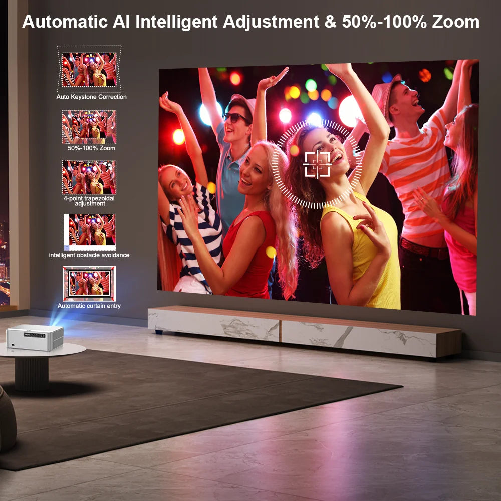 PROGAGA PG610W Full HD 1080P Android Projector 4K WiFi 2G 32G PG610 Beamer Home Theater Meeting Game Portable Video Projector