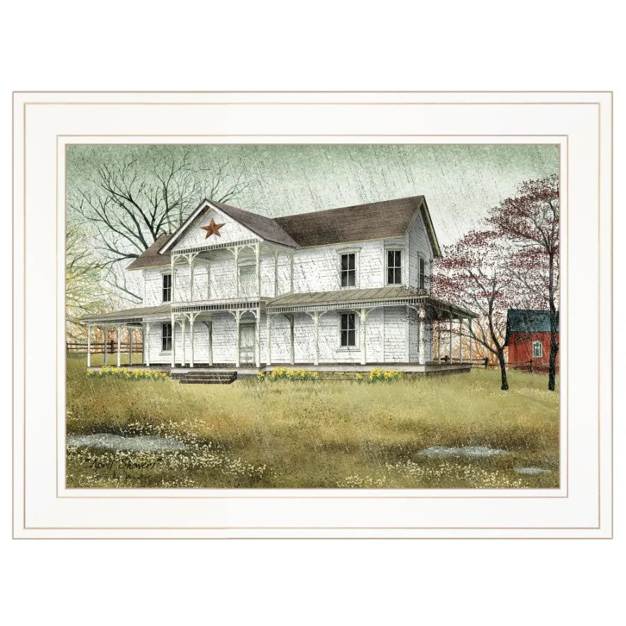 "April Showers" by Billy Jacobs Ready to Hang Framed Print White Frame
