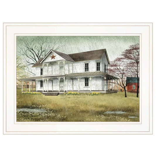 "April Showers" by Billy Jacobs Ready to Hang Framed Print White Frame