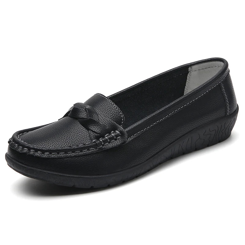 Women's Flat Shoes Fashion High Quality Loafers For Women Comfortable Moccasins Genuine Leather Loafer Shoes For Ladies Footwear