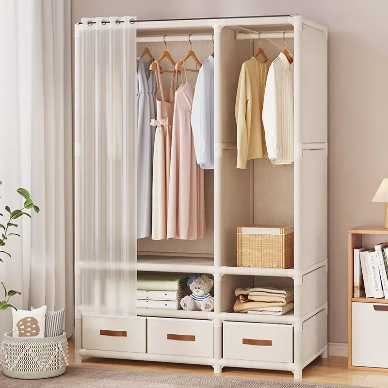 Large Capacity Wardrobe Easy Assembly Cabinet Dust-proof Storage Shelf Durable Closet Collapsible Wardrobe for Dorm Bedroom