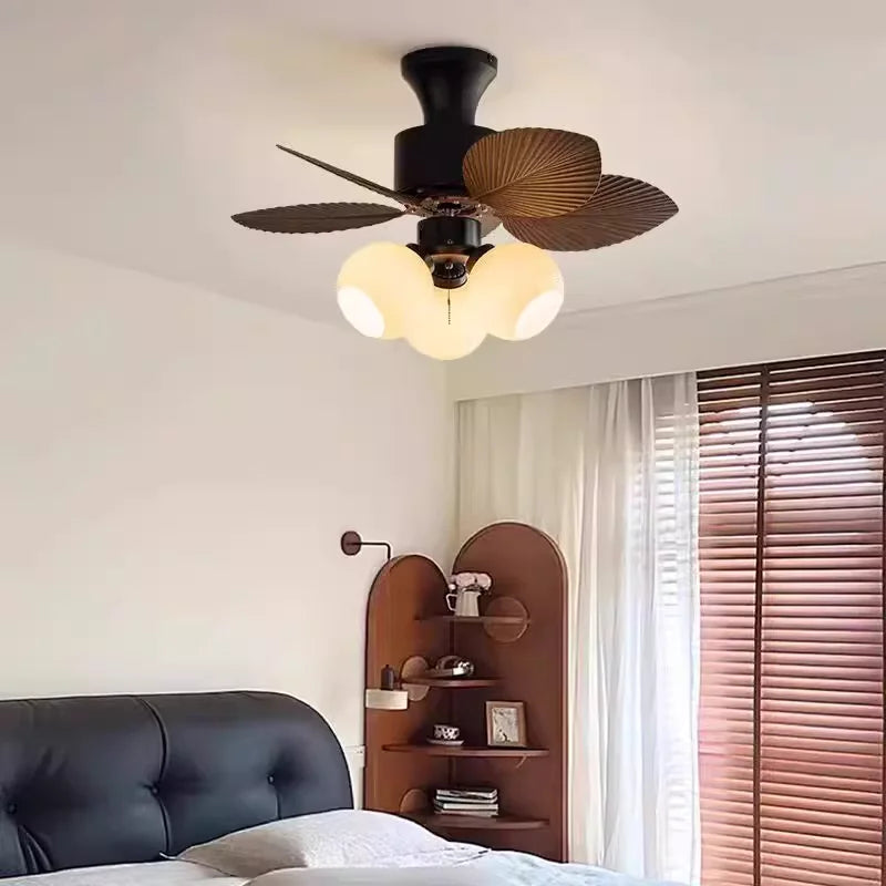 American Retro celiing Fan Light European Mid-Century Luxury chandelier  Living Room Restaurant Bedroom Villa Cafe Remote Fan