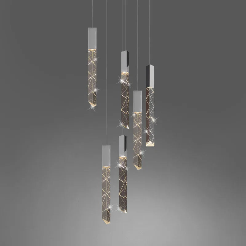 Modern Chandelier Staircase Led Chandelier Luxury Nordic Restaurant Bar Living Room Attic Rotating Villa Duplex Sky Lanterns