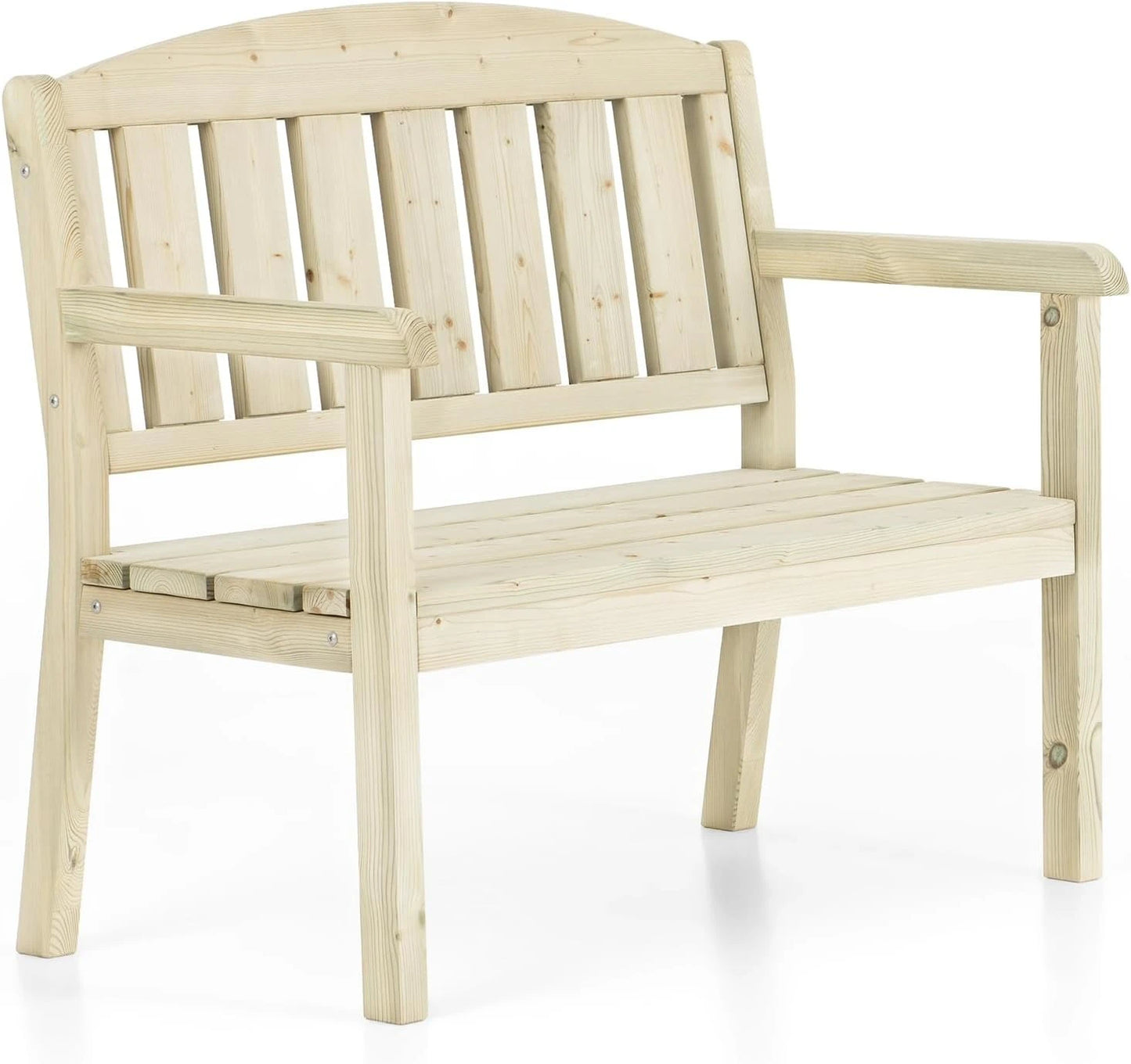 Double Bench Classic Design  Weatherproof Wooden Bench for Outdoors, Patio, Backyard and Garden
