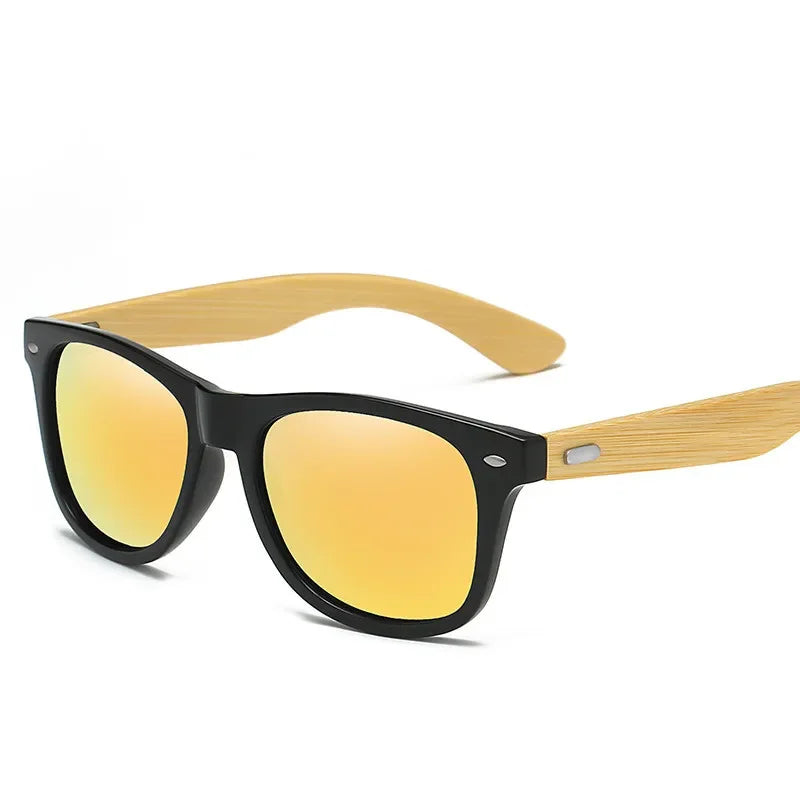 Wood Bamboo Sunglasses Men Women Classic Non-Polarized UV400 Vintage Driving Sun Glasses Black Fishing Eyewear UV400 Eyeglasses