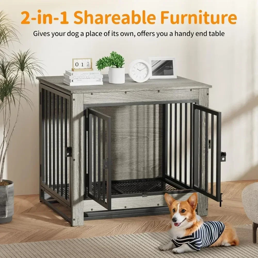 Dog Crate Furniture, Dog Crate End Table for Small and Medium Dogs,Wooden Cage Kennel Furniture Indoor，29.5"L x 22.8"W x 26.0"H