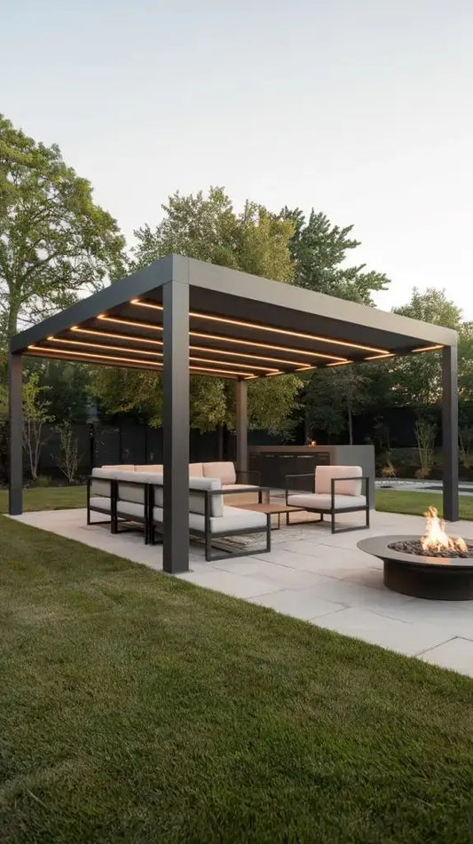 Powder Coating Aluminium Terrace Roof Panel Pergola Custom Made Louver Roof Aluminum Patio Outdoor Furniture Courtyard Pavilion