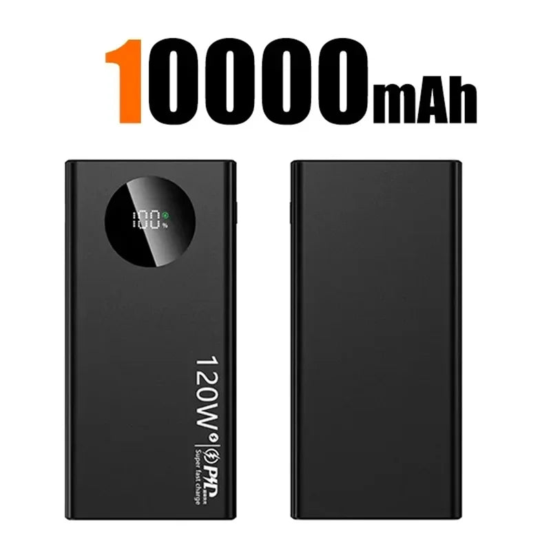 120W 500000mAh High Capacity Power Bank Super Fast Charging Portable Battery Charger Digital Display For iPhone Samsung Xiaomi