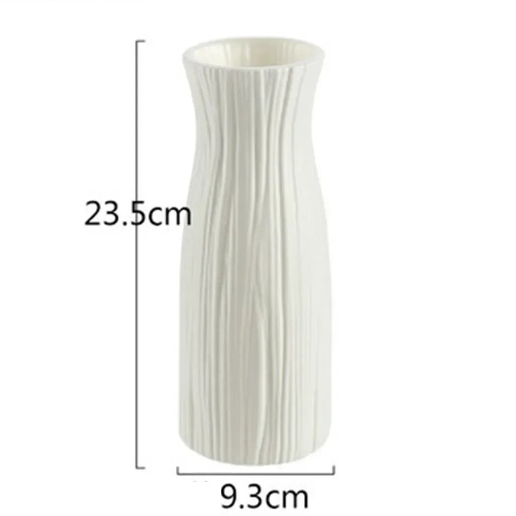 Plastic Flower Vase White Pink Imitation Ceramic Flower Improve Your Home Office And Wedding Environment Basket Vase
