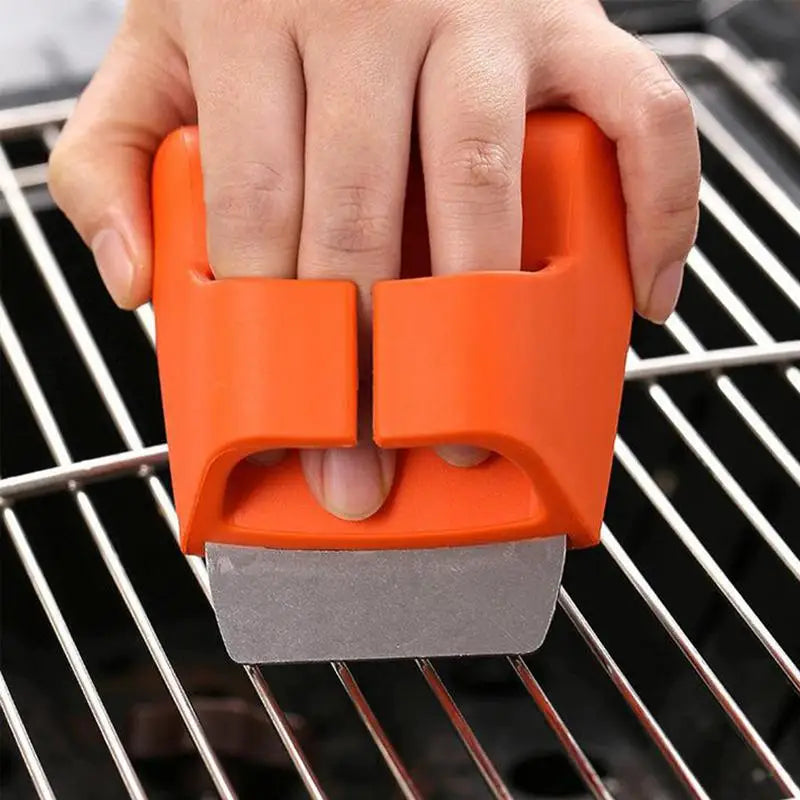 Grill Scrubber Brush Outdoor Grill Scrubber And Spatula 2-in-1 Design Cleaning Tool For Home Kitchens Camping Trips Backpacking