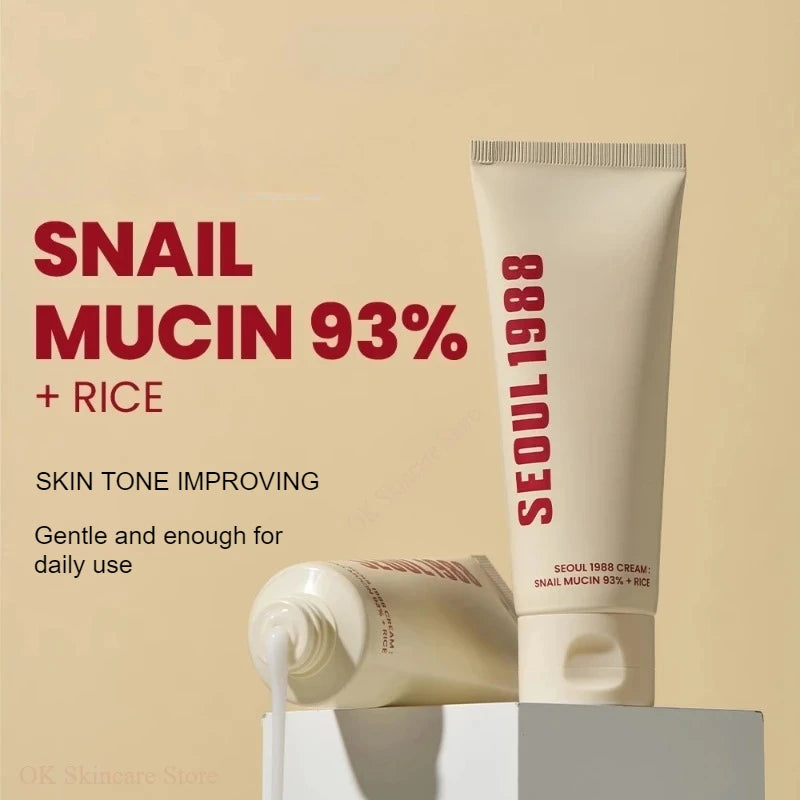 Korean SEOUL 1988 Vita C Retinol Set Face Ginseng Essence,Eye Cream and Snail Rice Cream Lifting Moisturizer Skincare 3pcs Sets
