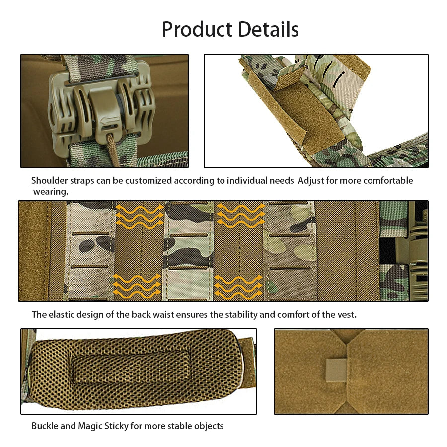 Hunting vest, outdoor auxiliary quick release vest, multifunctional, wear-resistant, breathable