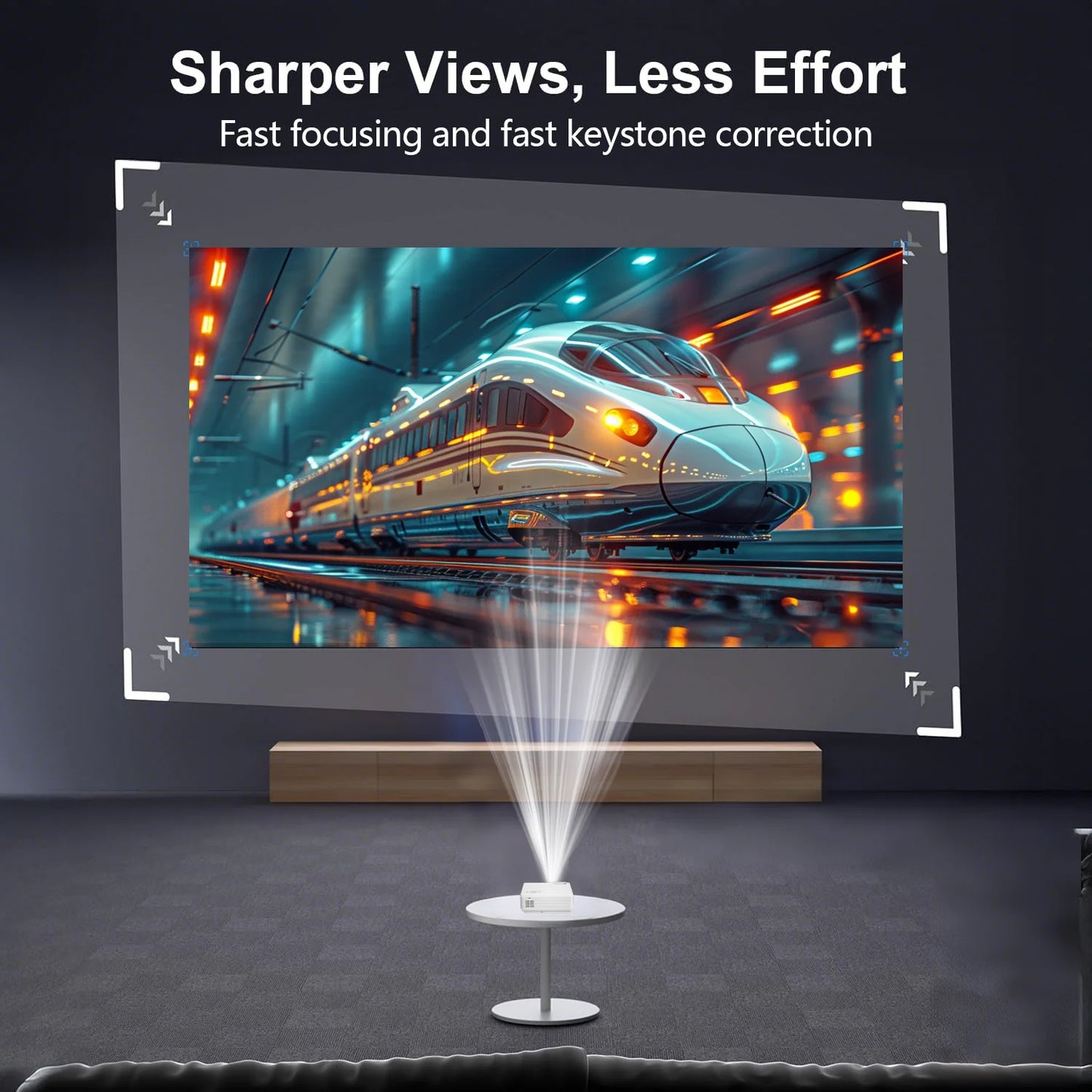 2025 new high-definition projector, 4K projector, built-in speaker, with WIFI, compatible with multiple devices