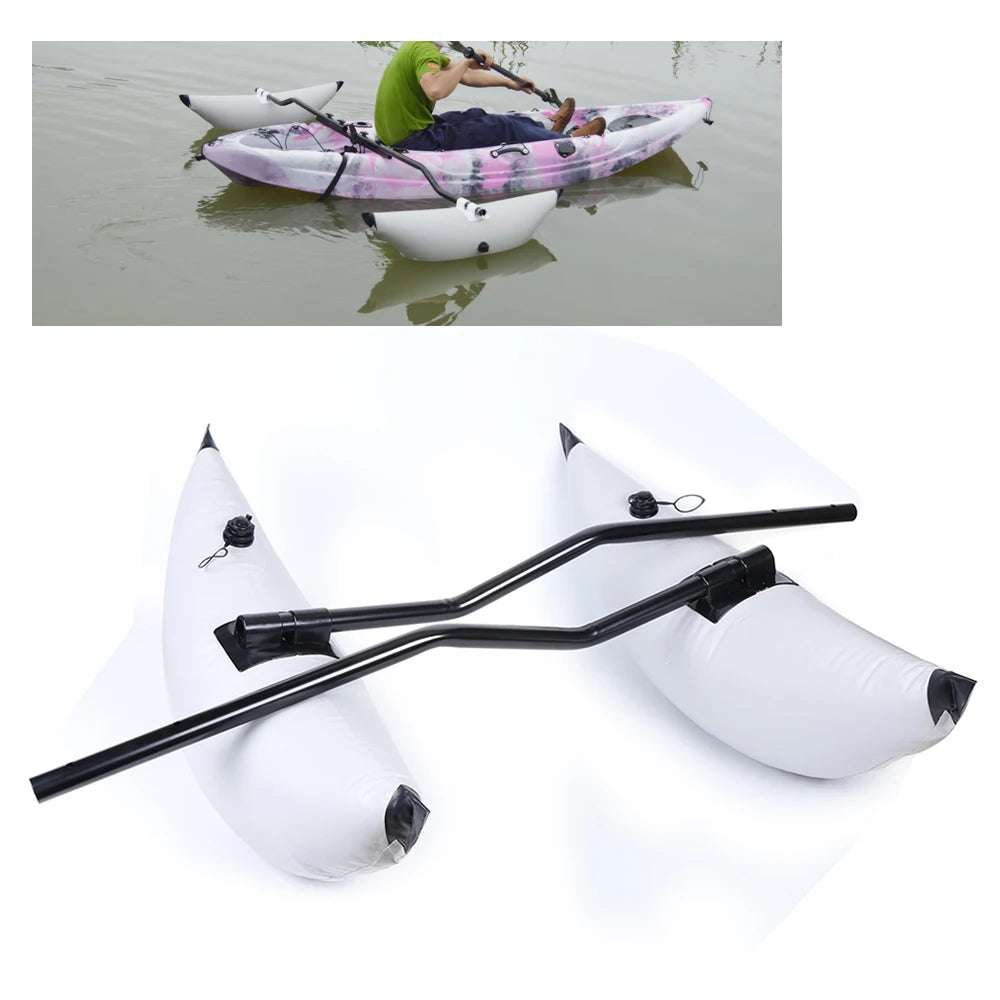 2pcs Inflatable Boat Water Buoyant Float Premium PVC Outrigger Canoe Stabilizer Float Tube for Kayak Canoe