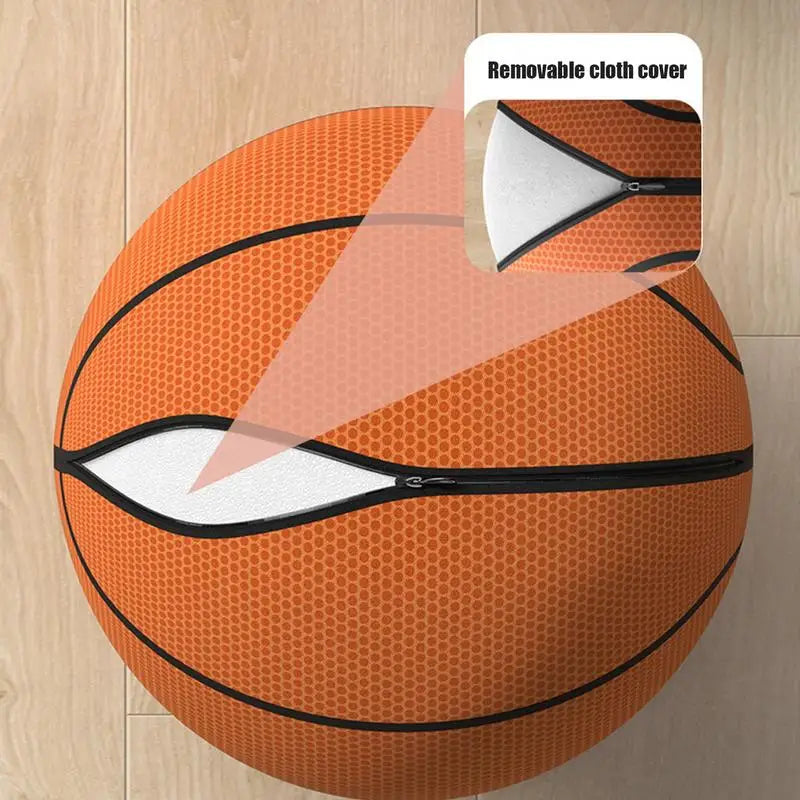 Indoor Quiet Basketball 7 Inches Silent Basketball Dribbling Toy Zippered Removable Cover Quiet Basketball High Elasticity