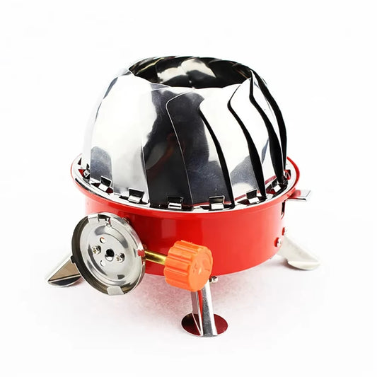 Outdoor Mini Portable Folding Heater Camping Lotus Burner Kitchen Cooker Heating Foldable Furance Head Card Gas Stove Wind Proof