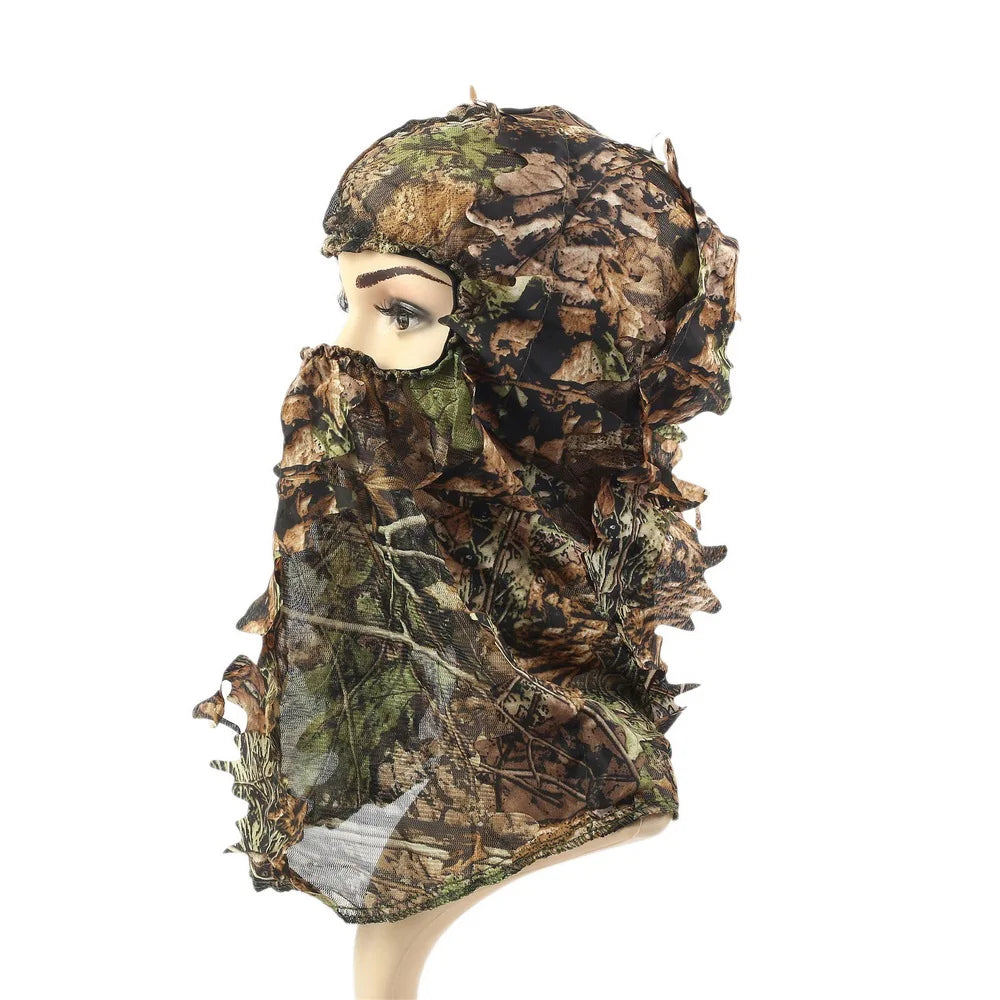 Camouflage Leafy Hat 3D Full Face Mask Headwear Camo Hunter Hunting Accessories Camping Hunting Tactical Cap Hunting Equipment