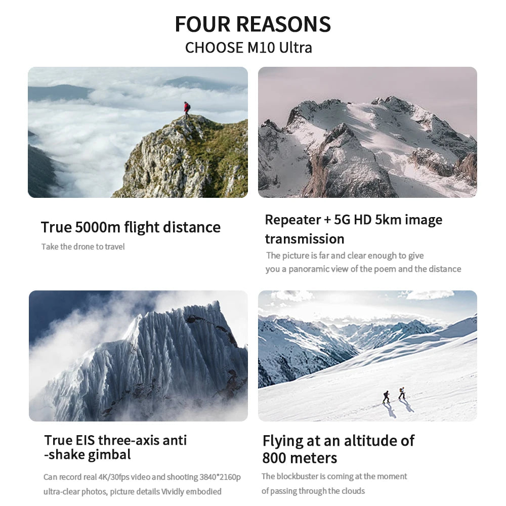 M10 Ultra Drone 4K Professional 6K Camera GPS 3-Axis EIS 5G Wifi Quadcopter 5KM Remote Control Aircraft Helicopter Brushless