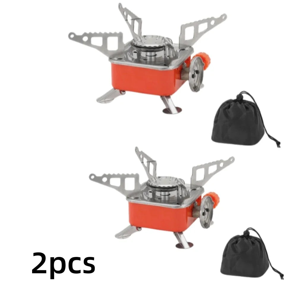 Portable Folding Gas Stove Card Camping Cookware Outdoor Mini Square Stove Ultra Light Travel Equipment Kitchen Supplies