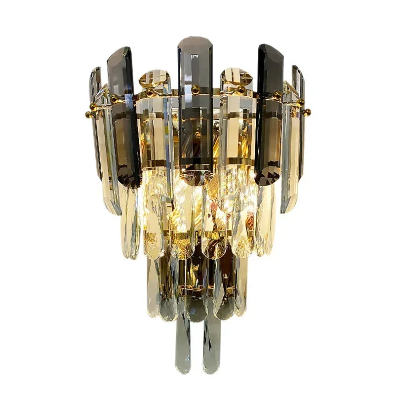 Modern Minimalist Light Luxury Crystal Glass Rod Wall Lamp Living Room Study Bedroom Decoration Led Home Indoor Lighting