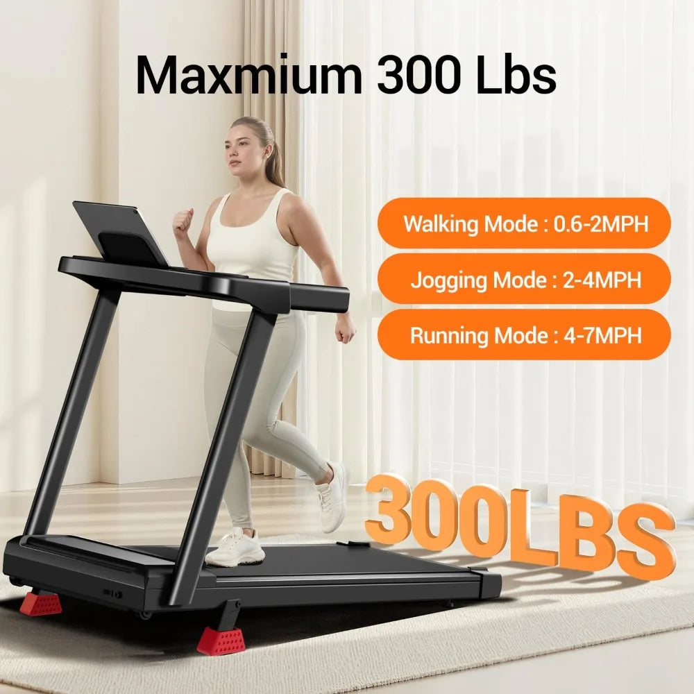 16% Incline 3 in 1 Portable Treadmill Foldable Walking Pad for Home Office 300LBS