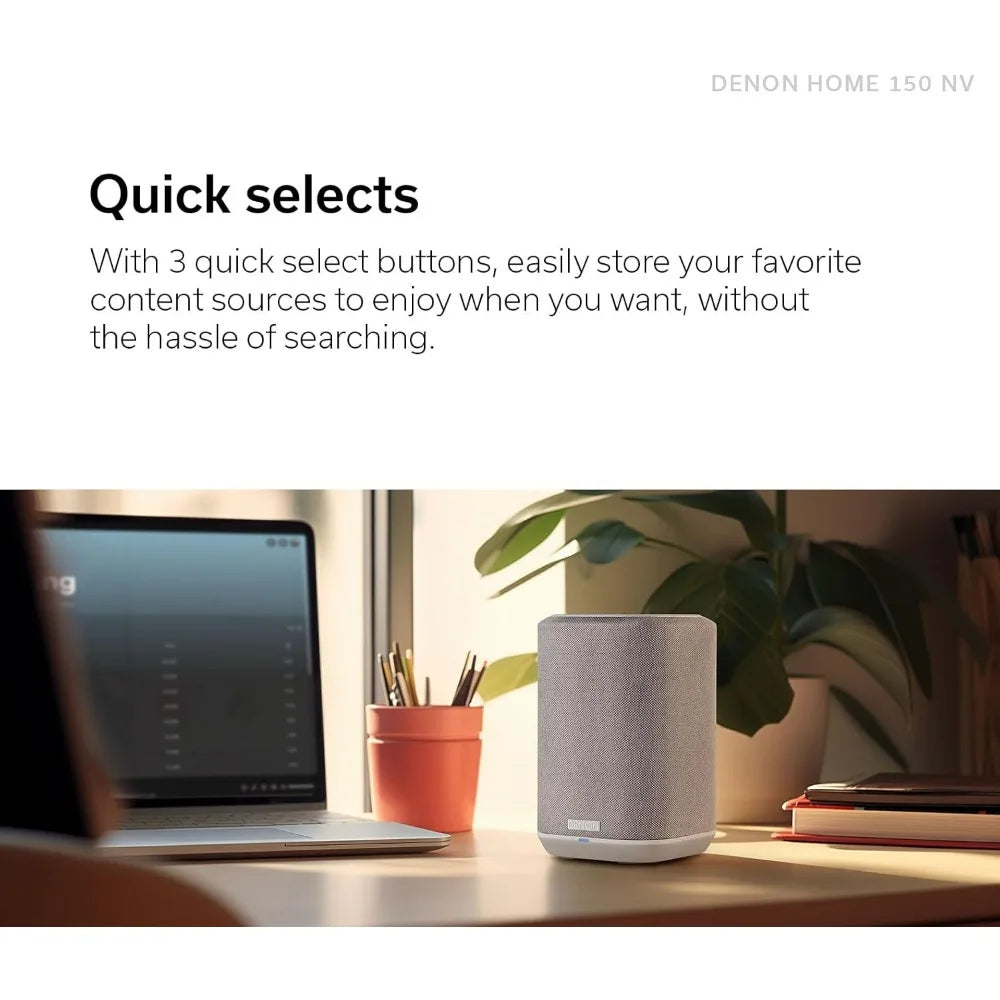 Home 150 NV Wireless Speaker (Black), 1" Tweeter, 3.5" Woofer, Home Speaker with HEOS Built-in, AirPlay 2, and Bluetooth