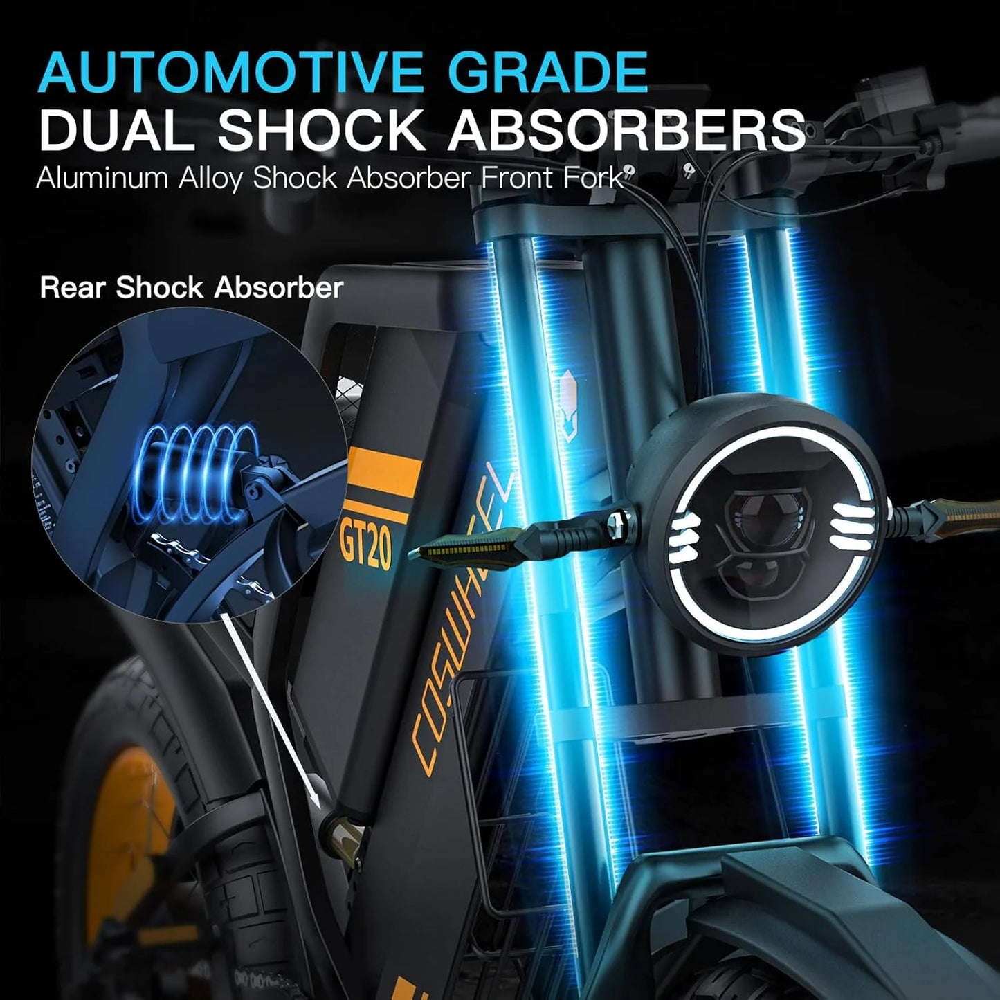 Coswheel Electric bike for Adult 2000W 60V Off-Road Motorcycle Mountain Bikes 20Inch Electric bike Fatbike Motorcycles ebike