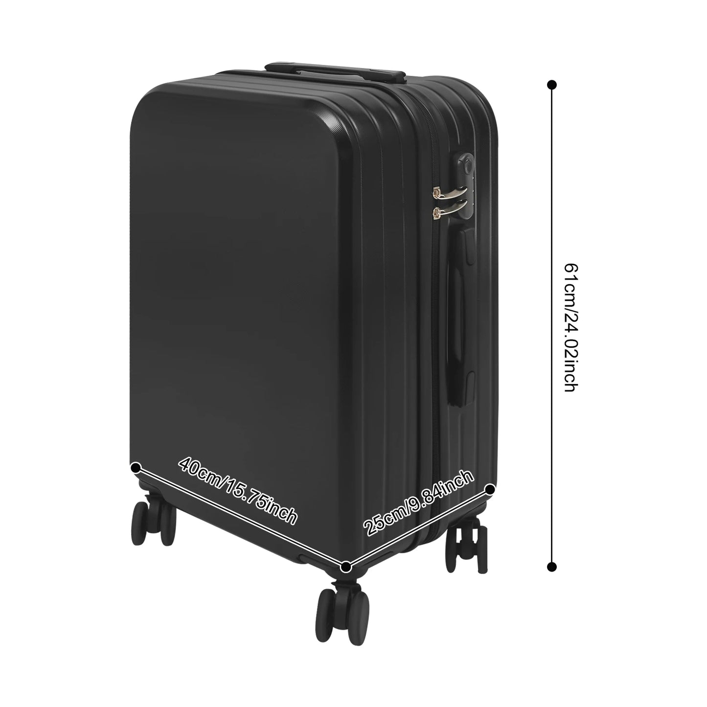 24" Check-In Luggage with Cup Holder&USB Port, Lightweight Suitcase, 360° Spinner Wheels for Travel