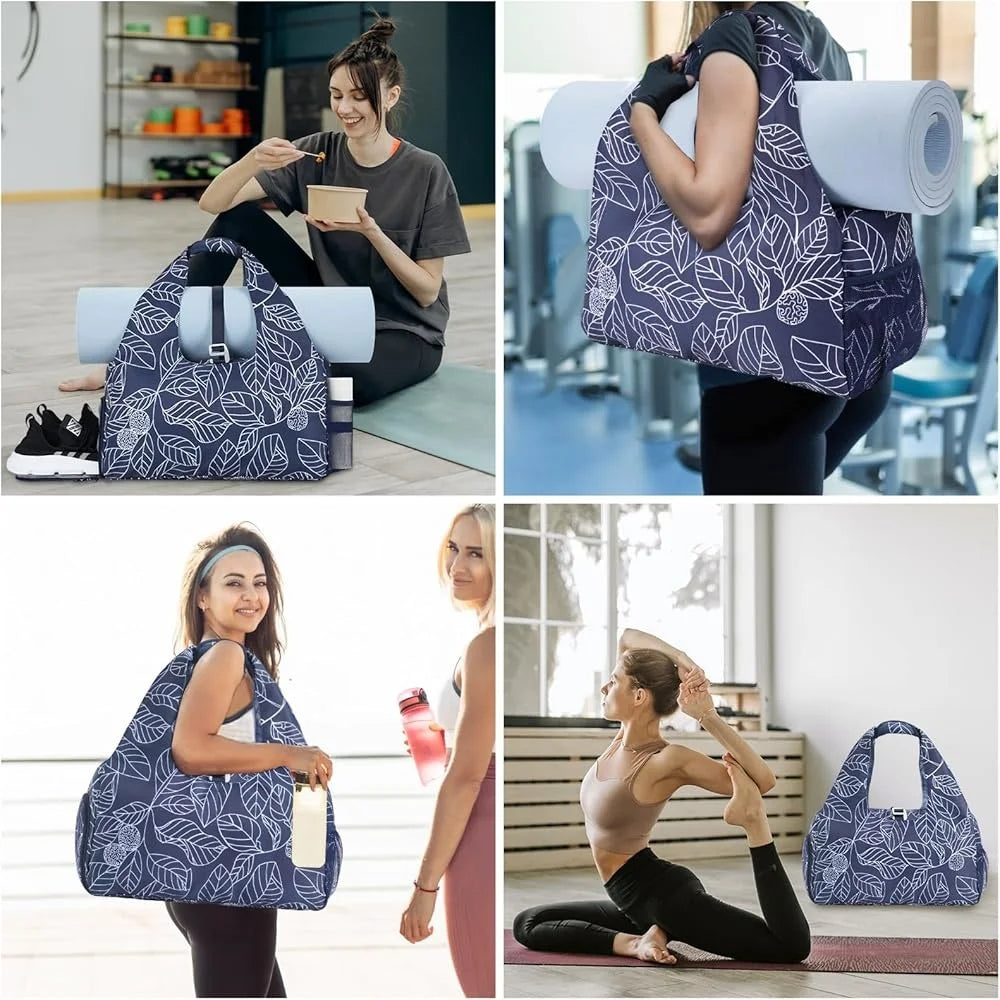 Yoga Gym Bag Women with Shoe Pocket Wet Dry Storage Adjustable Mat Holder Multi Functional Fitness Travel Bag