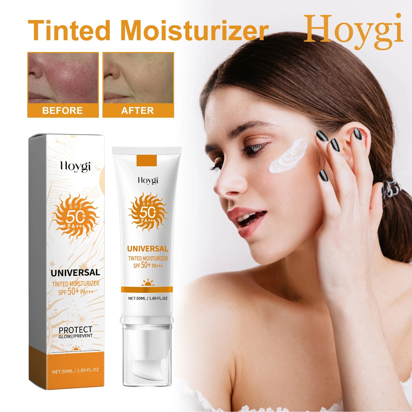 Natural Face Sunscreen Foundation Cream Outdoor Protects Face Sunblock Moisturizing Glowing Repair Damaged Skin Spf50+ Cream