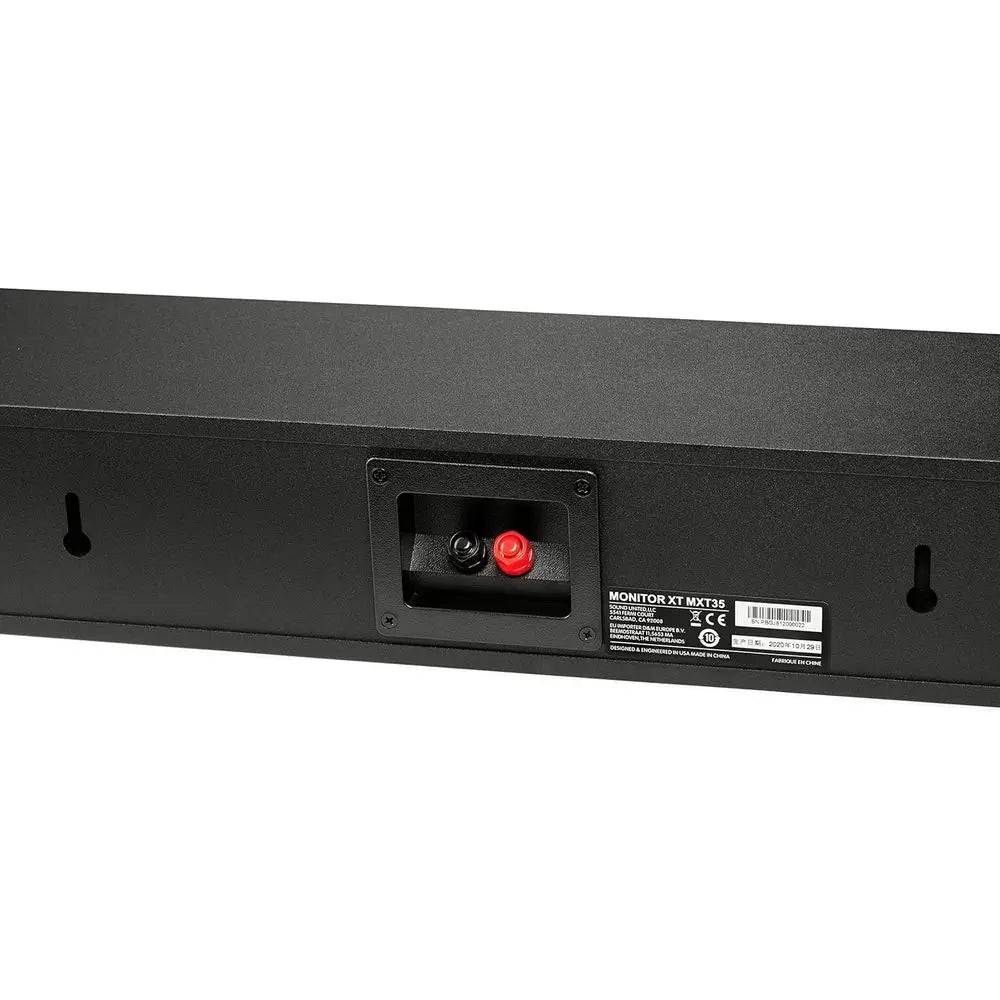 Hi-Res Audio Certified Slim Center Speaker, Dolby Atmos & DTS:X Ready, 1 Tweeter & 3 Balanced Woofers, Wall-Mountable, Black