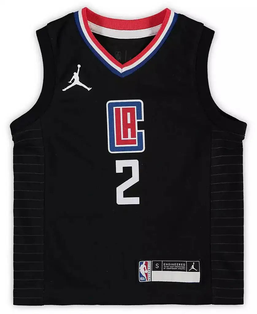 Jordan | Preschool Girls and Boys Kawhi Leonard Black LA Clippers 2020/21 Fast Break Replica Jersey - Statement Edition