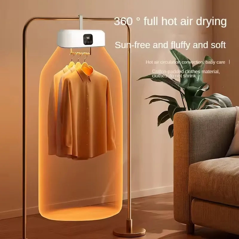 Multifunctional Dryer Electric Clothes Dryer Portable Low-noise Foldable Laundry Dryer Warm air Heating clothing and timing mode