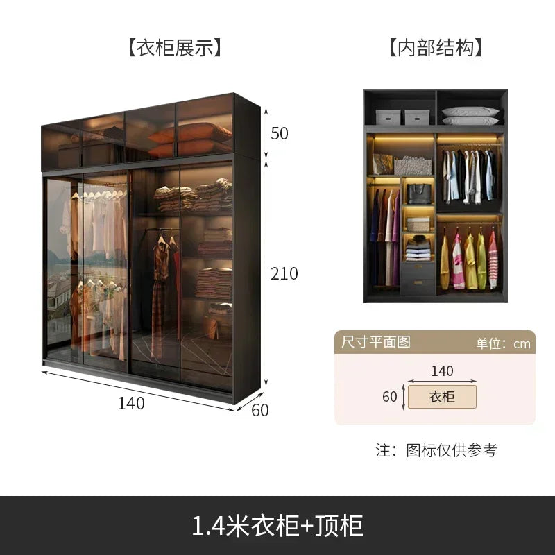 Mirror Cabinets Wardrobe Storage Cupboard Display Desk Clothes Closet Filing Shelves Simple Makeup Cube Ropero Salon Furniture