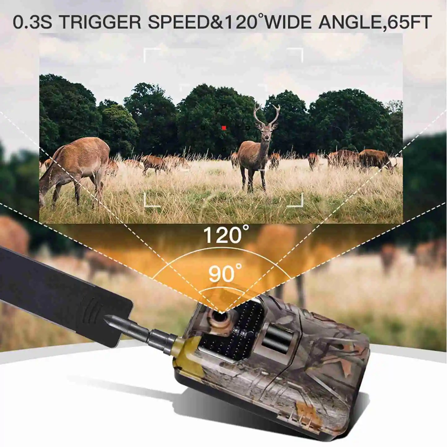 HC-900LTE 4G Hunting Camera 16MP 1080P Trail Camera 0.3S Triggering Speed 2.0 inch Display Infrared Night Vision Wildlife Camera