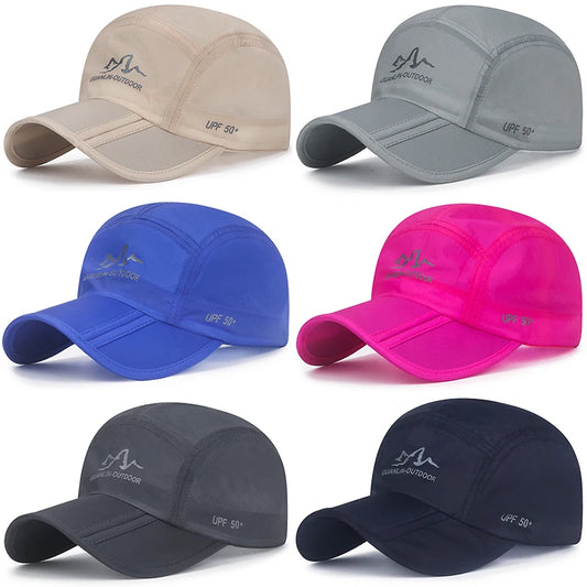 Baseball Cap Hiking Folding Sport Cap Snapback Mountaineering Hat Ultra-Thin Breathable Quick Drying Summer Men Women Outdoor
