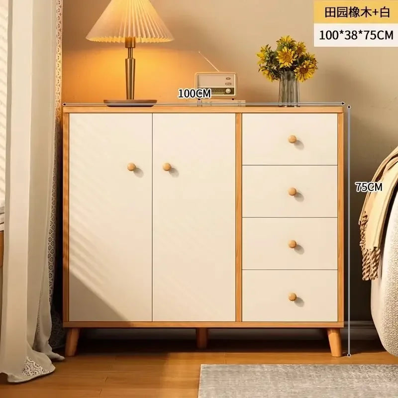 Modern Chest Cabinet Living Room Storage Locker with Drawers Sideboard Buffet Cabinet for Living and Dining Room Indoor Entryway