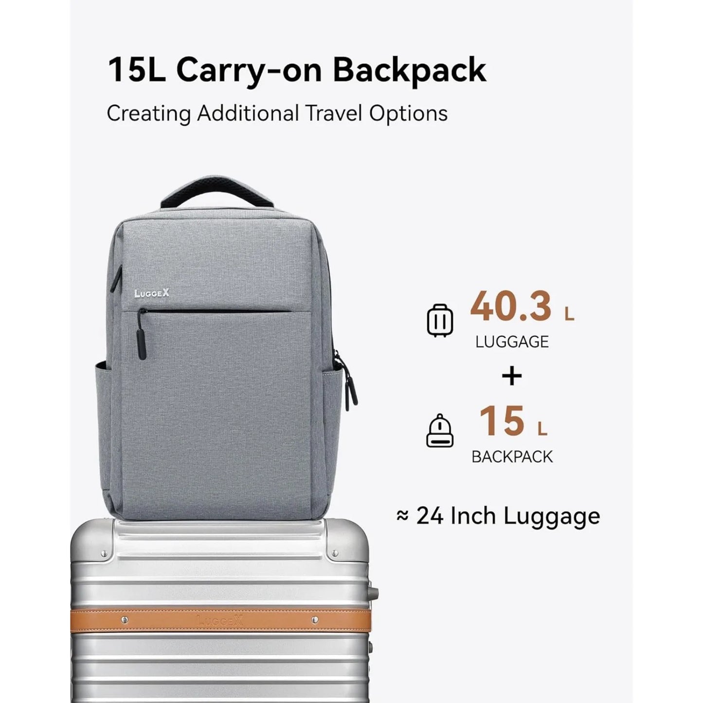 LUGGEX All Aluminum Carry On Luggage with USB Port - Hard Shell Zipperless Luggage with Wheels - Retro Meets Tech Travel