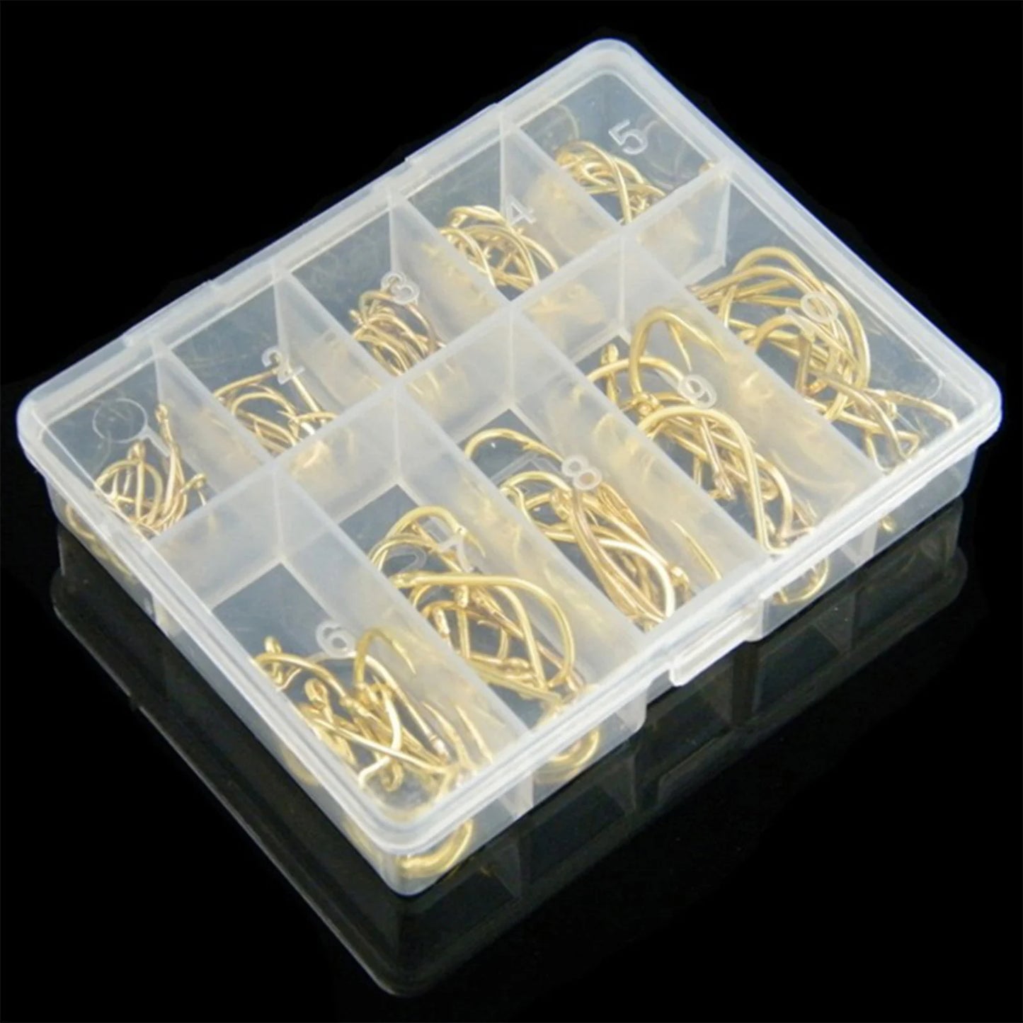 10 styles 100PCS Fishing Hooks Kits Worm Catfish Hooks Equipment Supplies Suitable for Shellfish Squid Crucian Carp