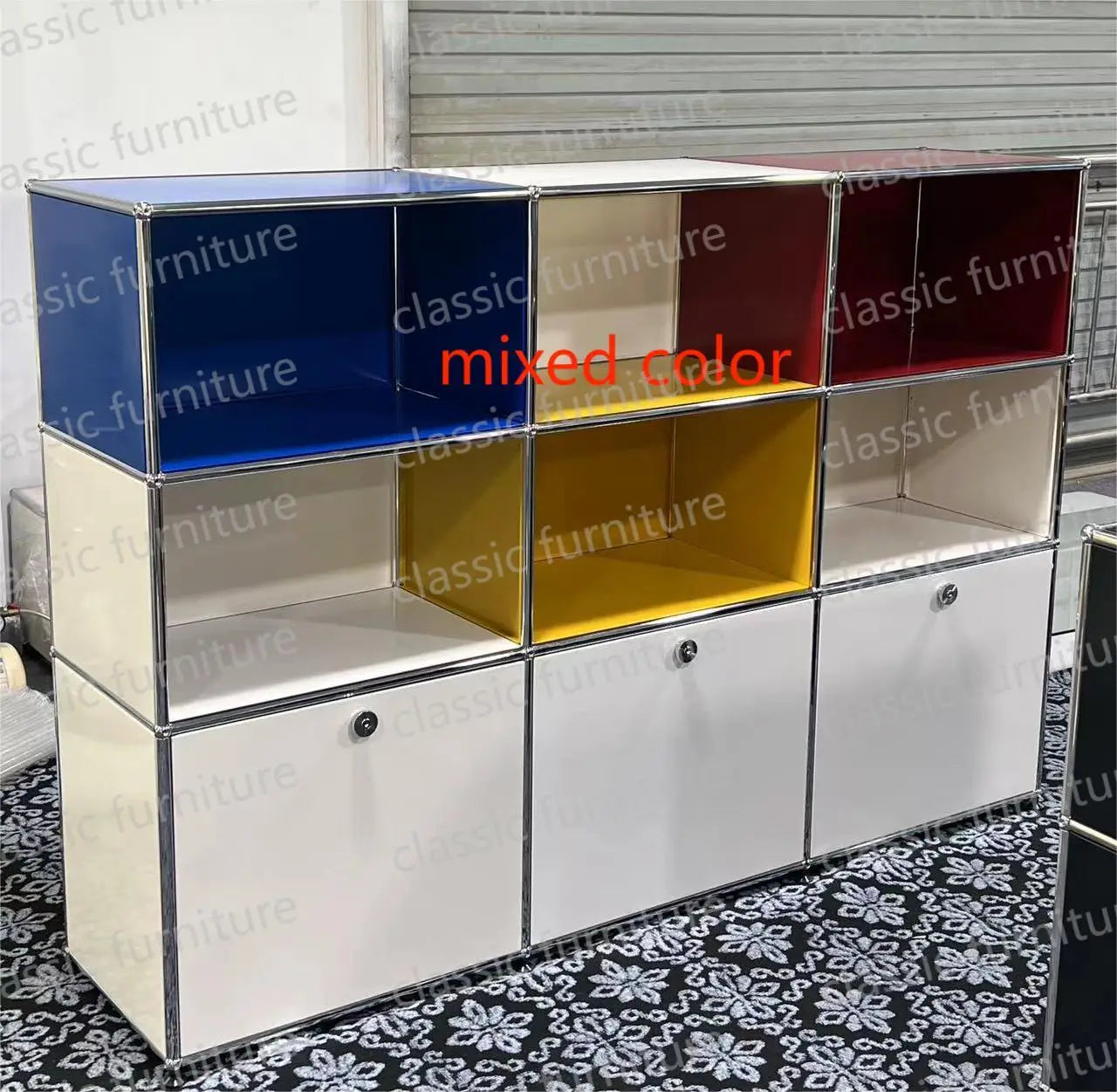 Modular Module Furniture Customized Metal Stainless Steel Cabinet Haller Storage  Sideboard Shelf DIY Living Room