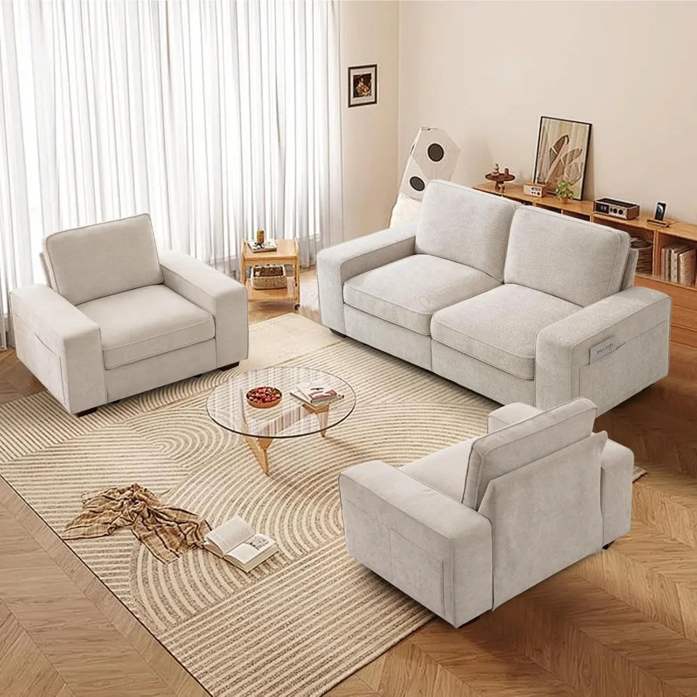 73" Modular Sofa Couch with Seat Storage, Modern 2-Seater Chenille Fabric Loveseat Sofa for Living Room, Office, Apartment with