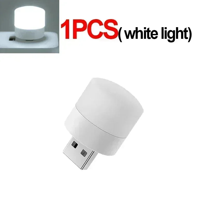 1-50pcs Mini USB Night Lights Warm White Eye Protection Book Reading Light PC Mobile Power USB Plug LED Charging Lamps Wholesale