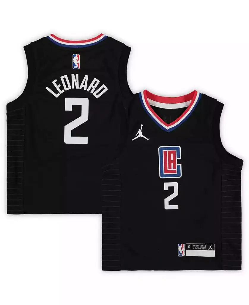 Jordan | Preschool Girls and Boys Kawhi Leonard Black LA Clippers 2020/21 Fast Break Replica Jersey - Statement Edition
