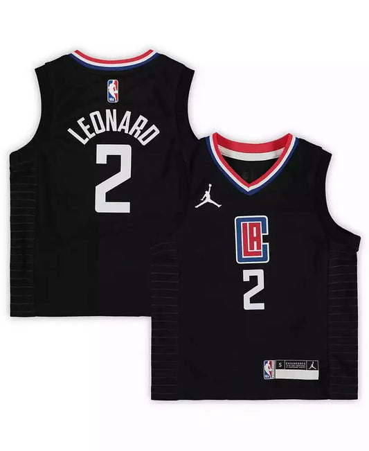 Jordan | Preschool Girls and Boys Kawhi Leonard Black LA Clippers 2020/21 Fast Break Replica Jersey - Statement Edition
